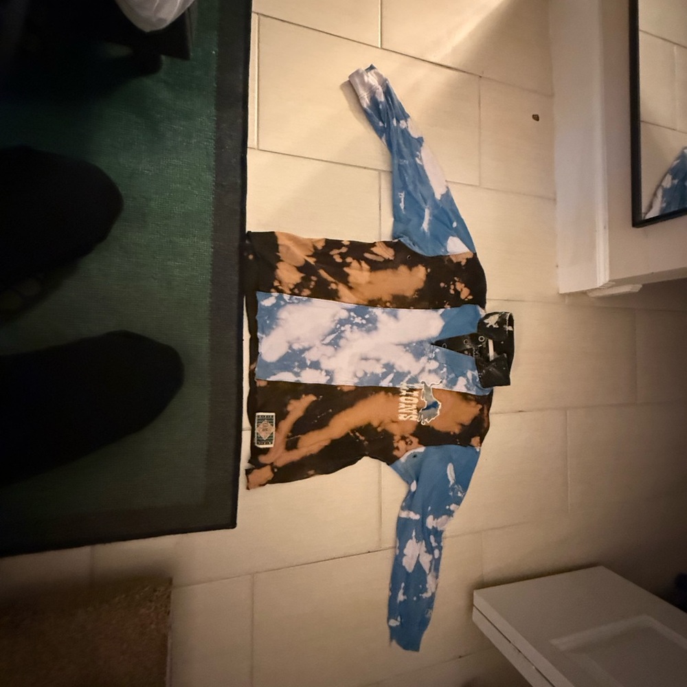 Vintage Detroit Lions One of A Kind Tie Dye Rugby Long Sleeve